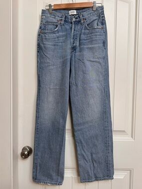 Citizens of Humanity Elle V Front Tapered Baggy High Rise Jeans in Issa. 26 x 28